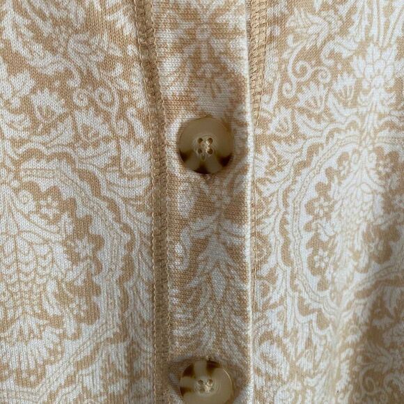 Eddie Bauer Beige White Cardigan SZ SP - Picture 5 of 8